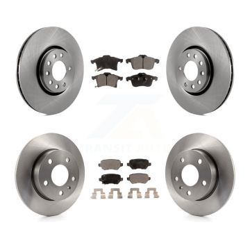 Front Rear Disc Brake Rotors And Semi-Metallic Pads Kit For 2008-2009 Saturn Astra K8F-101112