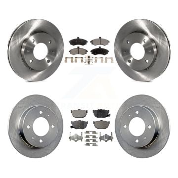 Front Rear Disc Brake Rotors & Semi-Metallic Pad Kit For Hyundai Elantra rear brakes K8F-101143