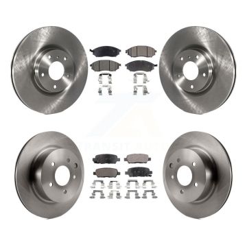 Front Rear Brake Rotors Semi-Metallic Pad Kit For INFINITI G37 EX35 G35 QX50 M35 EX37 G25 K8F-101188