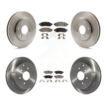 Front Rear Disc Brake Rotors And Semi-Metallic Pad Kit For Nissan Frontier Suzuki Equator K8F-101207