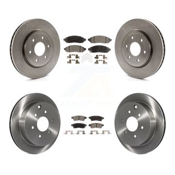 Front Rear Brake Rotors & Semi-Metallic Pad Kit For Nissan Frontier Xterra Suzuki Equator K8F-101209