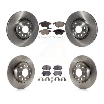 Front Rear Disc Brake Rotor & Semi-Metallic Pad Kit For Volkswagen GTI Passat Eos Audi A3 K8F-101216