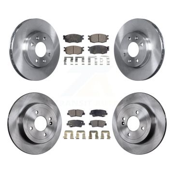Front Rear Disc Brake Rotors And Semi-Metallic Pads Kit For 2011 Hyundai Accent K8F-101234