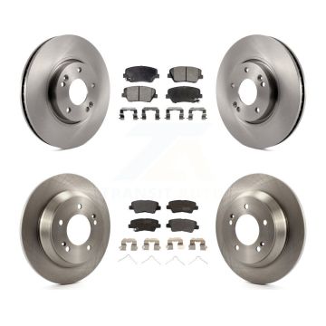 Front Rear Disc Brake Rotor Semi-Metallic Pad Kit For Kia Rondo With Manual Parking K8F-101245
