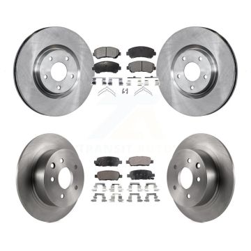Front Rear Disc Brake Rotor Semi-Metallic Pad Kit For 2007-2012 Nissan Sentra SE-R Spec V K8F-101342