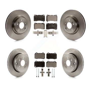 Front Rear Disc Brake Rotors And Semi-Metallic Pads Kit For Hyundai Genesis Coupe K8F-101390