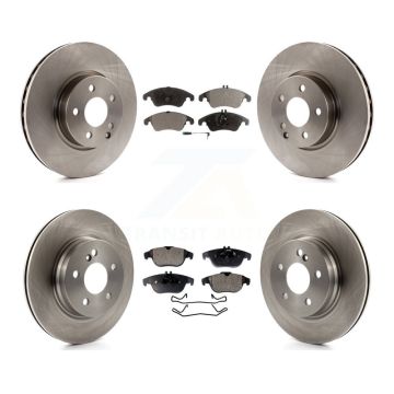Front Rear Disc Brake Rotors And Semi-Metallic Pads Kit For Mercedes-Benz C300 C350 E350 K8F-101399