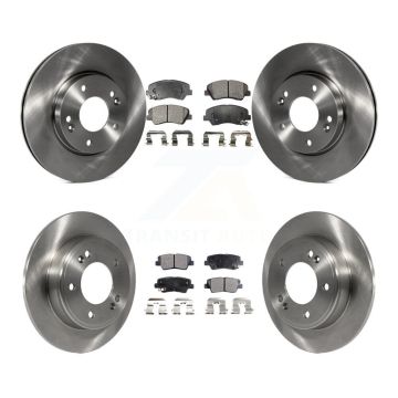 Front Rear Brake Rotors & Semi-Metallic Pad Kit For Hyundai Elantra GT Kia Forte Veloster K8F-101406