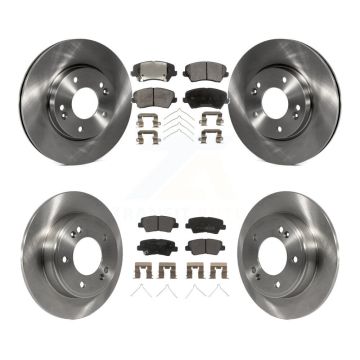 Front Rear Disc Brake Rotors And Semi-Metallic Pads Kit For Hyundai Veloster Elantra GT K8F-101408