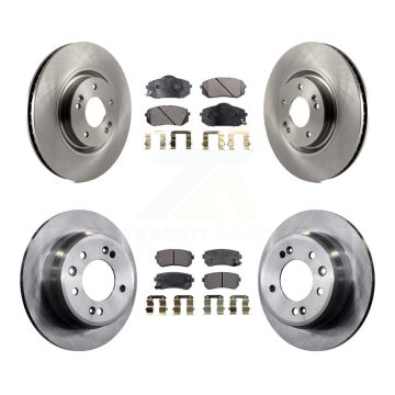 Front Rear Disc Brake Rotors And Semi-Metallic Pads Kit For Hyundai Tucson K8F-101412