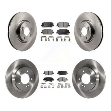 Front Rear Brake Rotor & Semi-Metallic Pad Kit For Kia Optima With Electric Parking K8F-101415