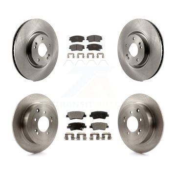 Front Rear Brake Rotor & Semi-Metallic Pad Kit For Kia Sportage With Manual Parking K8F-101418