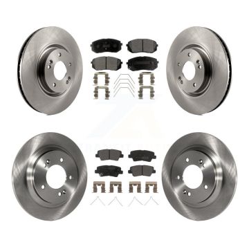 Front Rear Brake Rotor & Semi-Metallic Pad Kit For Kia Optima With Electric Parking K8F-101420
