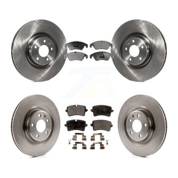 Front Rear Brake Rotors Semi-Metallic Pad Kit For Audi A6 With 356mm Diameter Rotor K8F-101425