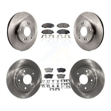 Front Rear Disc Brake Rotors And Semi-Metallic Pads Kit For Honda Civic K8F-101431