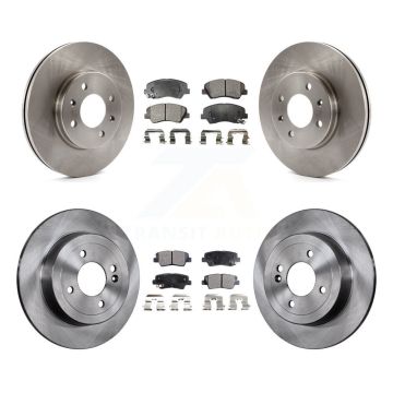 Front Rear Disc Brake Rotors And Semi-Metallic Pads Kit For Hyundai Accent Kia Rio K8F-101438