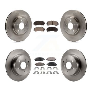 Front Rear Disc Brake Rotors And Semi-Metallic Pads Kit For 2016-2017 INFINITI QX50 K8F-101458
