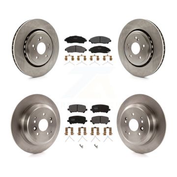 Front Rear Disc Brake Rotors And Semi-Metallic Pads Kit For 2014-2016 Acura MDX K8F-101460