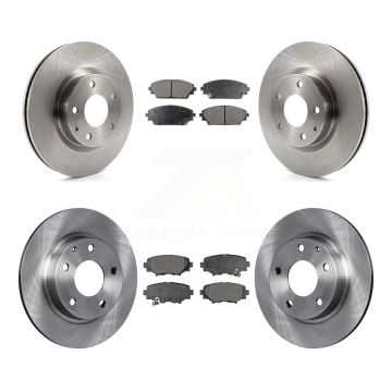 Front Rear Disc Brake Rotors And Semi-Metallic Pads Kit For Mazda 3 Sport K8F-101465