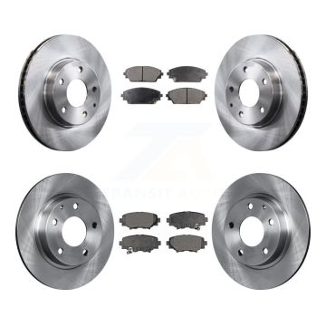 Front Rear Disc Brake Rotors And Semi-Metallic Pads Kit For Mazda 3 Sport K8F-101469