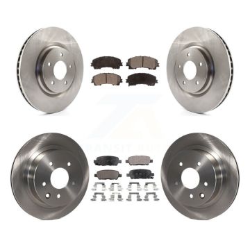 Front Rear Disc Brake Rotors And Semi-Metallic Pads Kit For Nissan Rogue K8F-101476