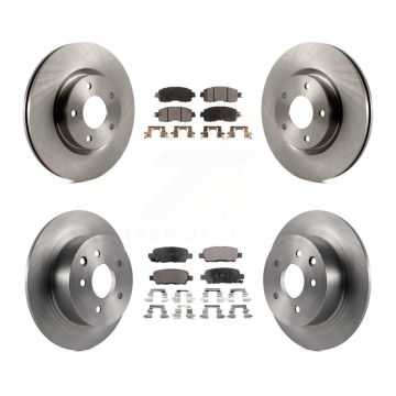 Front Rear Disc Brake Rotors And Semi-Metallic Pads Kit For Nissan Altima K8F-101477