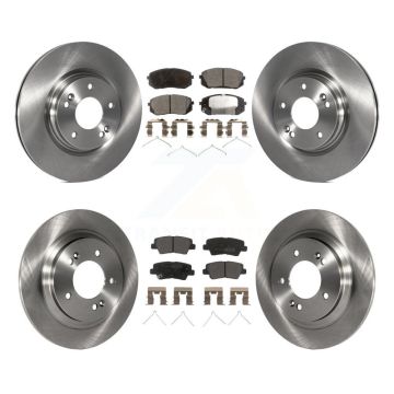 Front Rear Brake Rotor & Semi-Metallic Pad Kit For Kia Optima With Electric Parking K8F-101483