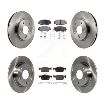 Front Rear Disc Brake Rotors And Semi-Metallic Pads Kit For Honda Civic K8F-101485