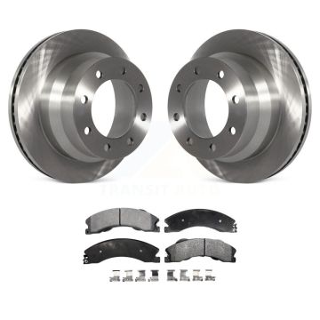 Rear Disc Brake Rotors & Semi-Metallic Pad Kit For GMC Savana 3500 Chevrolet Express 4500 K8F-101546