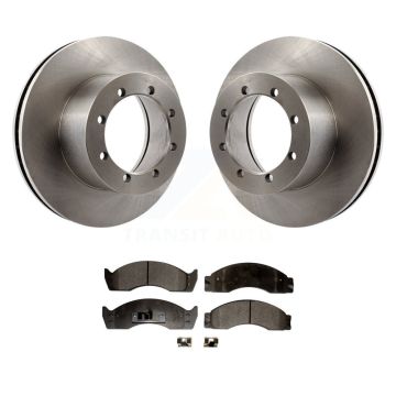 Rear Disc Brake Rotors And Semi-Metallic Pads Kit For Ford E-450 Econoline Super Duty K8F-101580