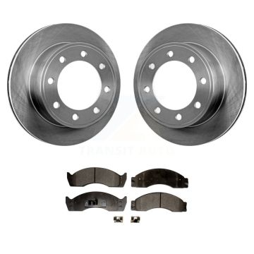 Rear Disc Brake Rotors And Semi-Metallic Pads Kit For Ford E-450 Econoline Super Duty K8F-101583