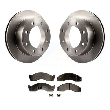 Rear Disc Brake Rotors And Semi-Metallic Pads Kit For Ford E-450 Econoline Super Duty K8F-101585