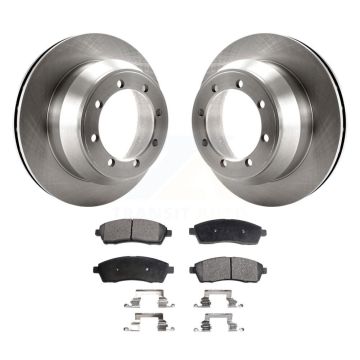 Rear Brake Rotors & Semi-Metallic Pad Kit For Ford F-350 Super Duty With Dual Wheels K8F-101588