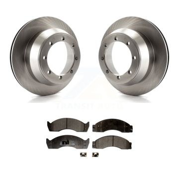 Rear Disc Brake Rotors And Semi-Metallic Pads Kit For Ford E-450 Econoline Super Duty K8F-101589