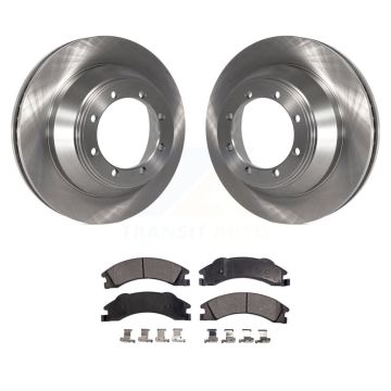 Rear Brake Rotors Semi-Metallic Pad Kit For 2009-2010 Ford E-450 Super Duty DIESEL engine K8F-101622