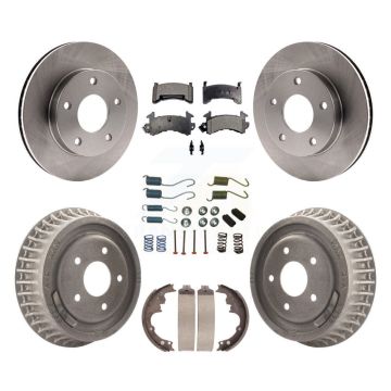 Front Rear Disc Brake Rotor Semi-Metallic Pad Drum Kit (7Pc) For Chevrolet S10 GMC Sonoma K8F-101987