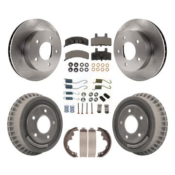 Front Rear Brake Rotors Semi-Metallic Pad & Drum Kit (7Pc) For Chevrolet Astro GMC Safari K8F-101989