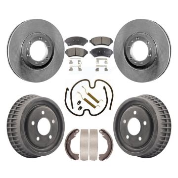 Front Rear Brake Rotor Semi-Metallic Pad Drum Kit (7Pc) For Pontiac Montana Buick Century K8F-101996