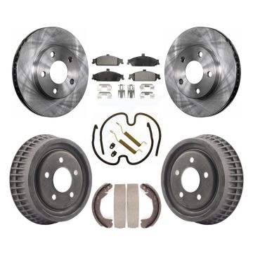 Front Rear Brake Rotors Semi-Metallic Pad & Drum Kit (7Pc) For Pontiac Grand Am Chevrolet K8F-101998