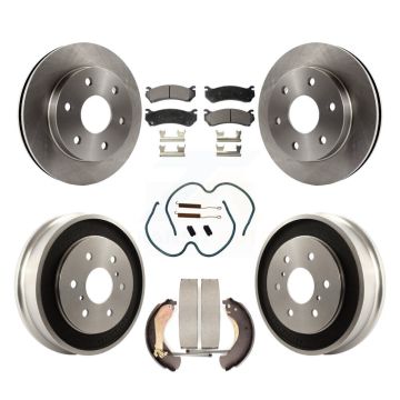 Front Rear Brake Rotors Semi-Metallic Pad Drum Kit (7Pc) For Chevrolet Silverado 1500 GMC K8F-102000