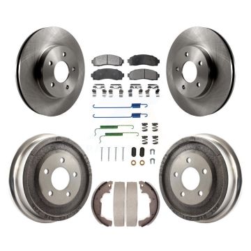 Front Rear Brake Rotors Semi-Metallic Pad Drum Kit (7Pc) For Saturn Vue Chevrolet Equinox K8F-102005