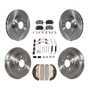 Front Rear Disc Brake Rotors Semi-Metallic Pads And Drum Kit (7Pc) For Chevrolet HHR K8F-102015