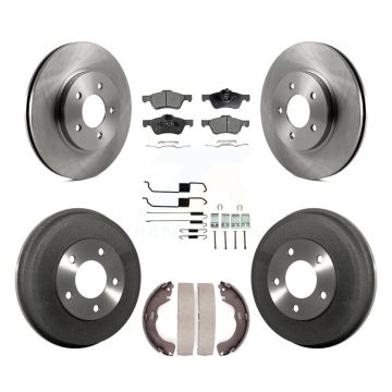 Front Rear Brake Rotor Semi-Metallic Pad & Drum Kit (7Pc) For Ford Escape Mercury Mariner K8F-102035