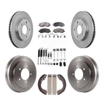 Front Rear Disc Brake Rotors Semi-Metallic Pads And Drum Kit (7Pc) For Dodge Caliber K8F-102061