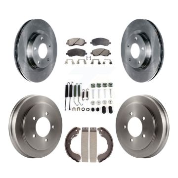 Front Rear Brake Rotors Semi-Metallic Pad & Drum Kit (7Pc) For Jeep Patriot Compass Dodge K8F-102063