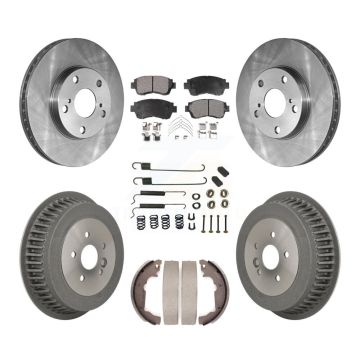 Front Rear Disc Brake Rotors Semi-Metallic Pad Drum Kit (7Pc) For 1998-2003 Toyota Sienna K8F-102082