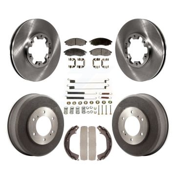 Front Rear Disc Brake Rotor Semi-Metallic Pad & Drum Kit (7Pc) For Nissan Xterra Frontier K8F-102096
