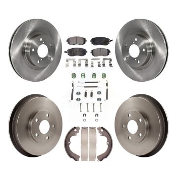 Front Rear Brake Rotors Semi-Metallic Pad Drum Kit (7Pc) For Subaru Impreza Outback RS TS K8F-102099