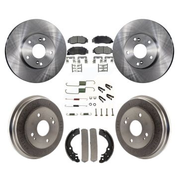 Front Rear Disc Brake Rotors Semi-Metallic Pads And Drum Kit (7Pc) For Honda Accord 3.0L K8F-102100