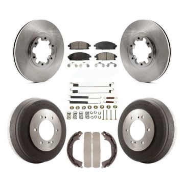Front Rear Brake Rotors Semi-Metallic Pad & Drum Kit (7Pc) For Nissan Pathfinder INFINITI K8F-102105